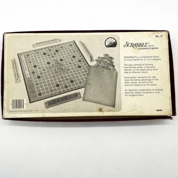 Vtg 1983 Scrabble Crossword Board Game No 17 Original Pieces-Holders-Board-Box - Picture 6 of 7